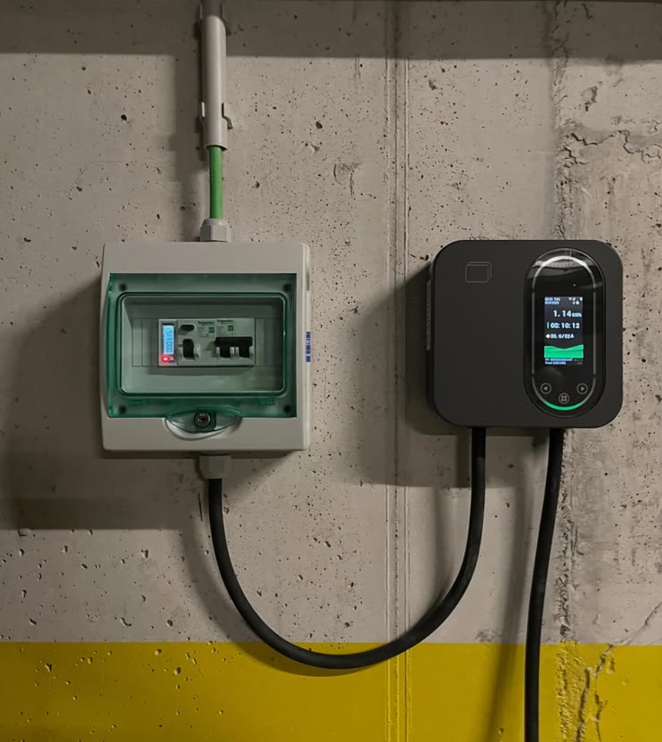 Carregador EV com proteções dedicadas